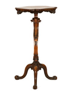 18th Century Italian Rococo Carved Walnut Pedestal