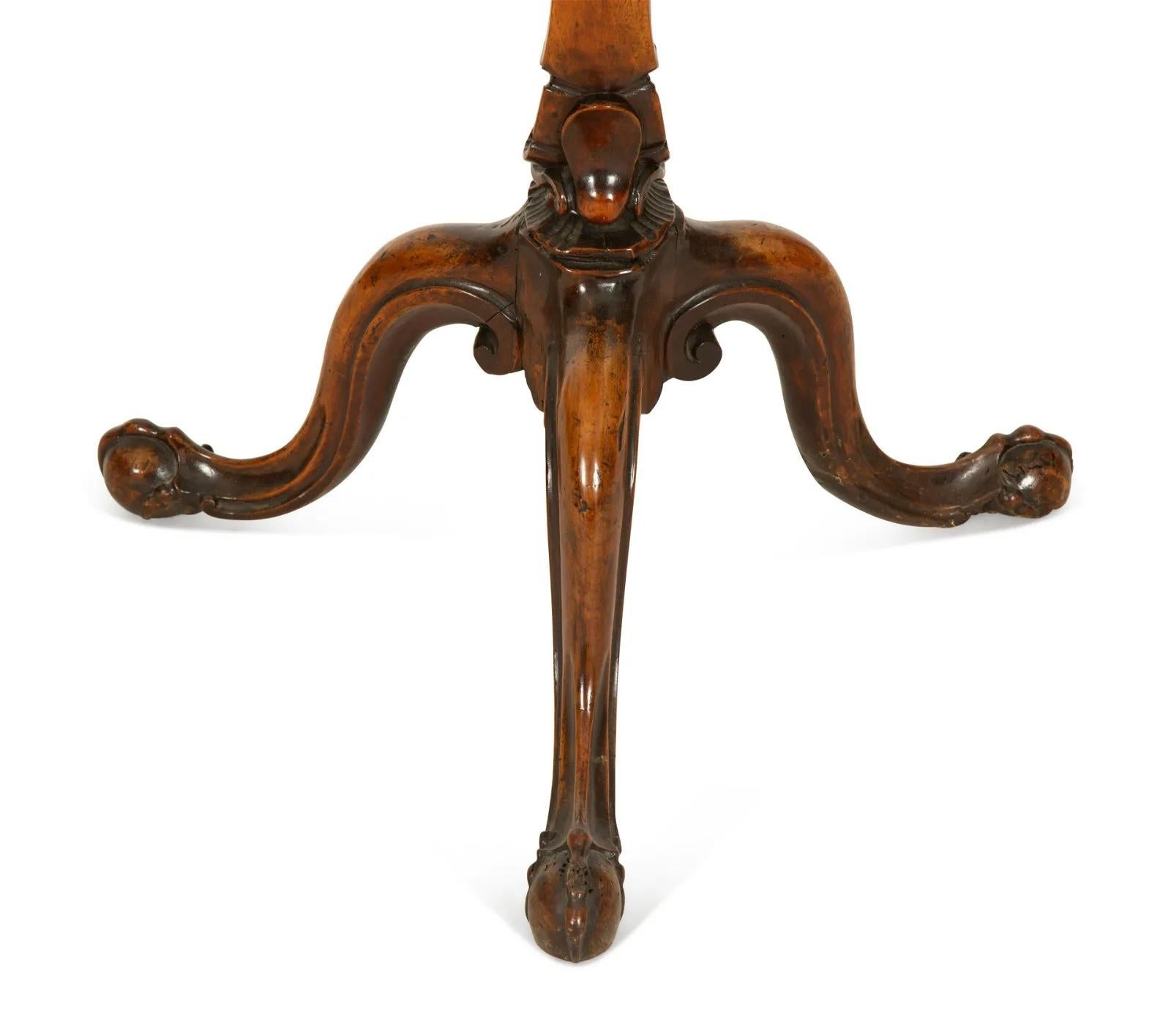 Hand-Carved 18th Century Italian Rococo Carved Walnut Pedestal For Sale