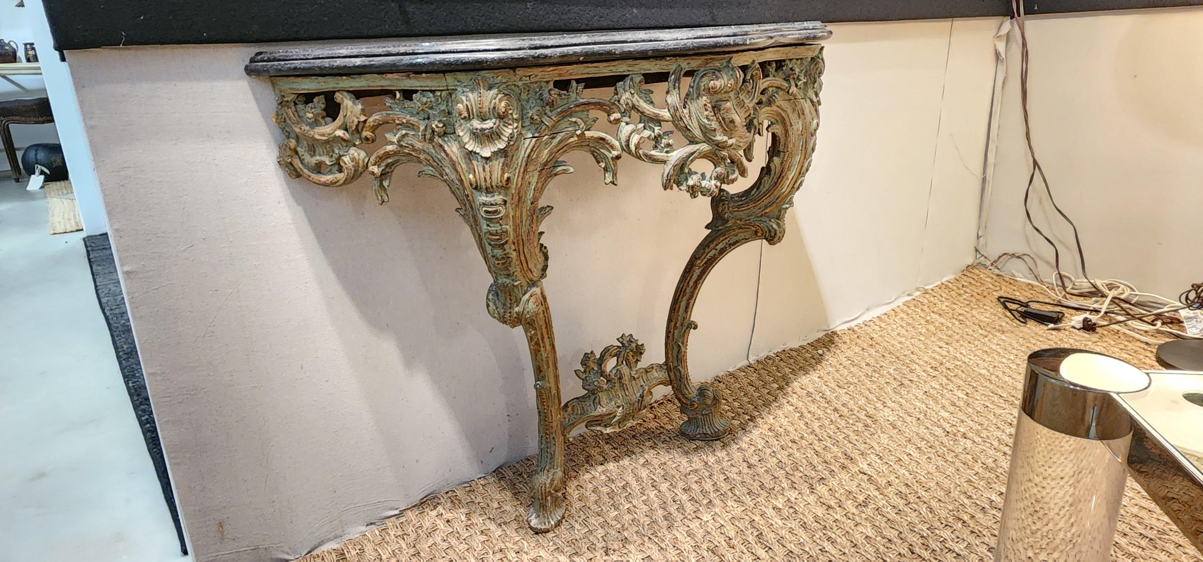 18th Century Italian Rococo Console Table For Sale 2