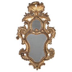 18th Century Italian Rococo Giltwood Mirror