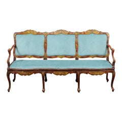 Used 18th Century Italian Rococo Painted Canape au Chasse