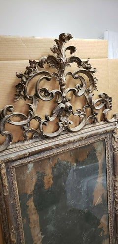 18th Century Italian Rococo Silver Gilt Mirror