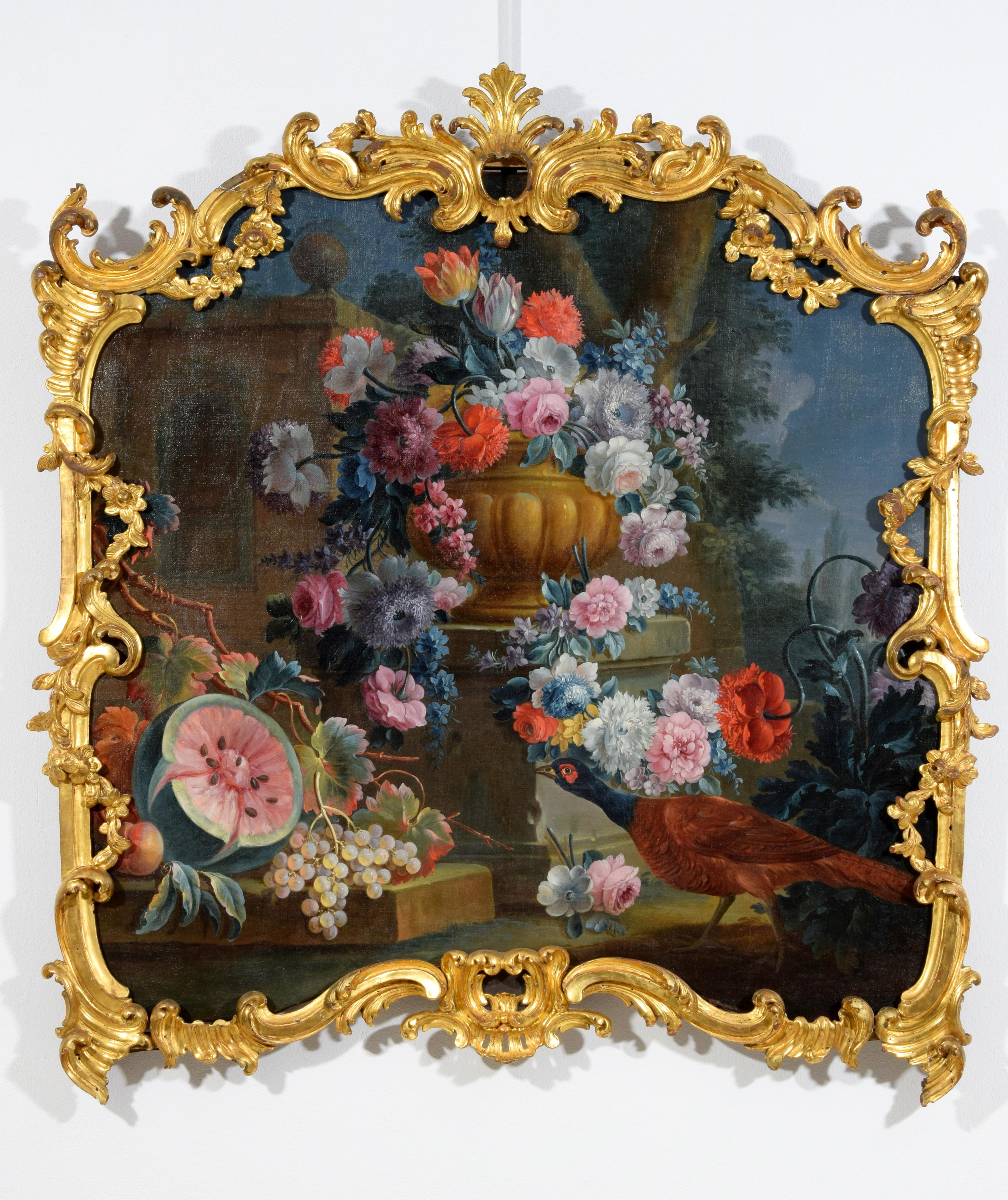 18th Century, Italian Rococo Still Life Painting by Michele A. Rapos For Sale 1