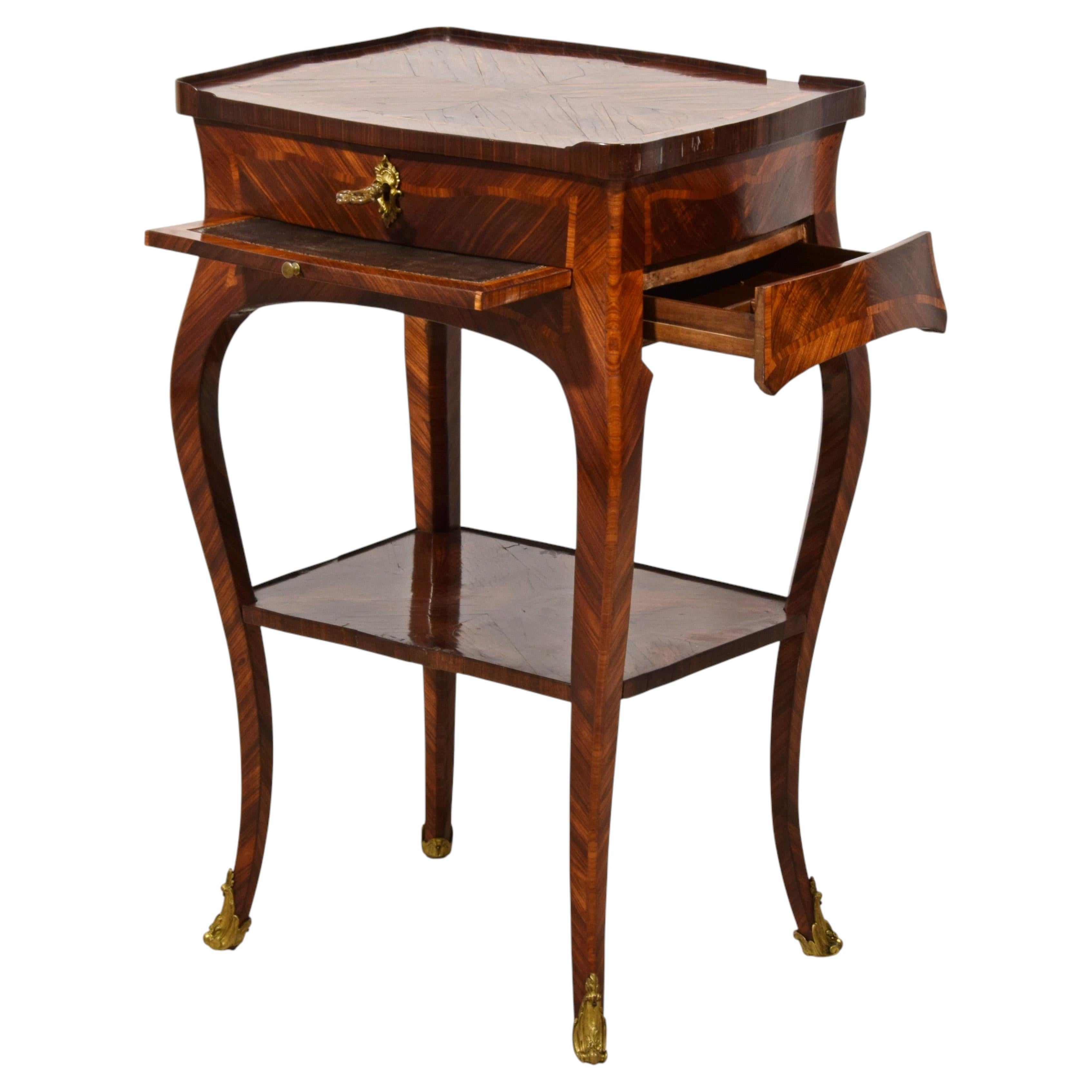 18th Century, Italian Rococo Veneer Wood Center Table For Sale