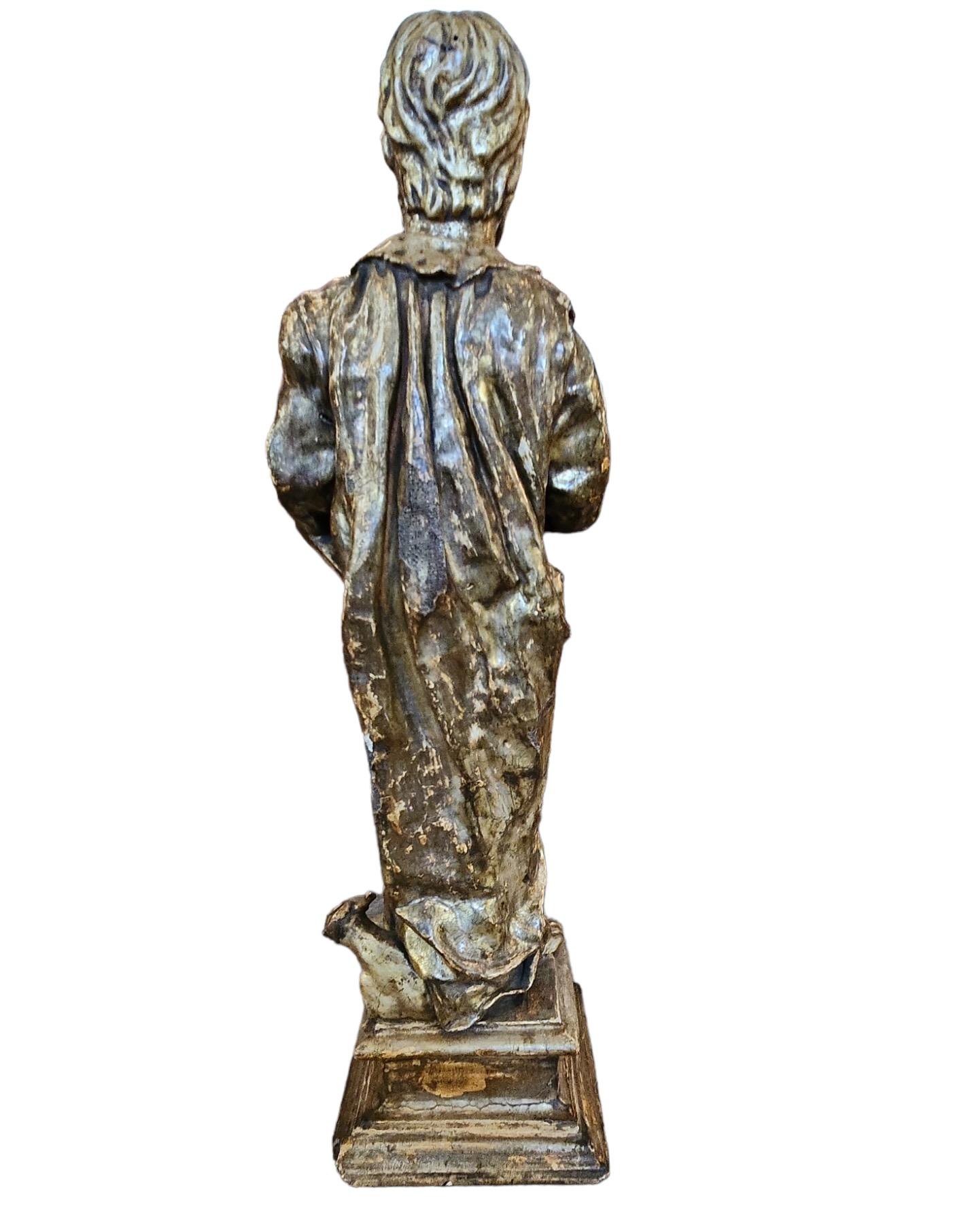 Hand-Carved 18th Century Italian Saint For Sale