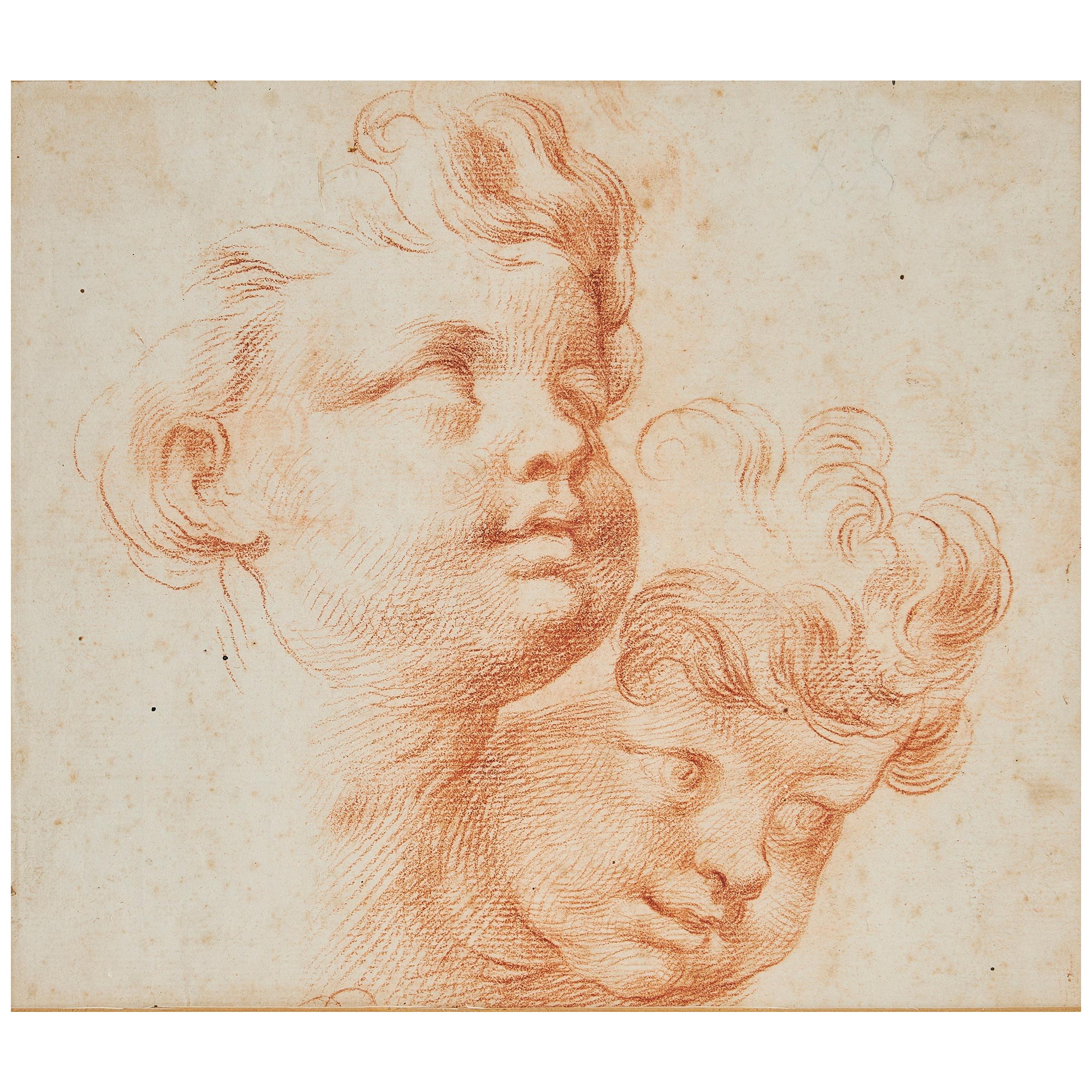18th Century Italian School Head Study of Two Boys