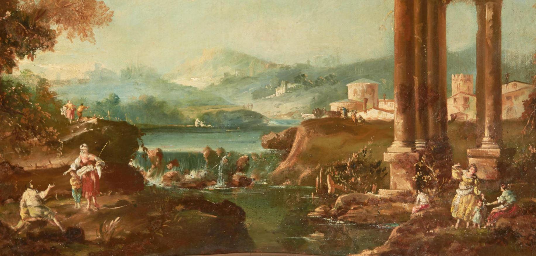 18th Century and Earlier 18th Century Italian School Oil on Canvas Painting