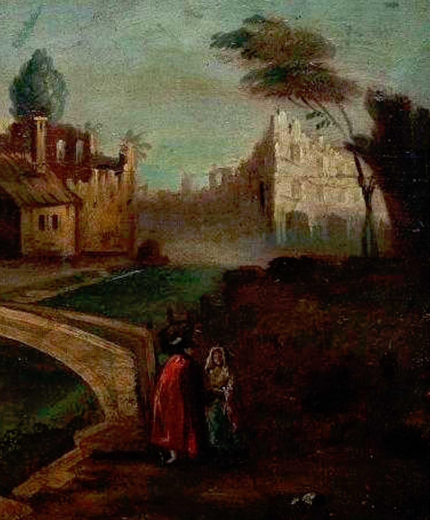 Baroque Revival 18th Century Italian School Old Master Landscape, City View