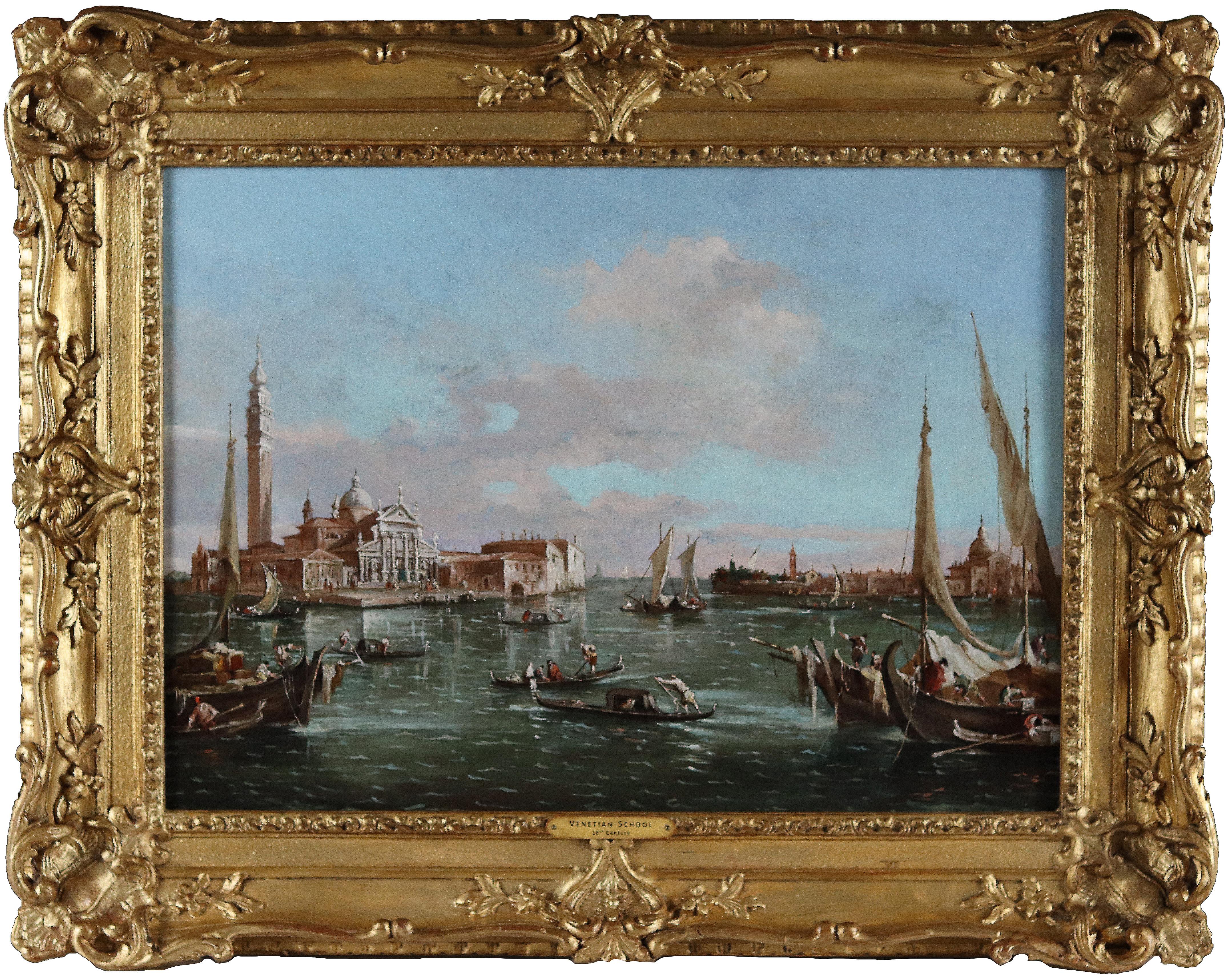 A Pair of 18th century Venetian Canal Scenes in the Style of Francesco Guardi   - Painting by 18th Century Italian School