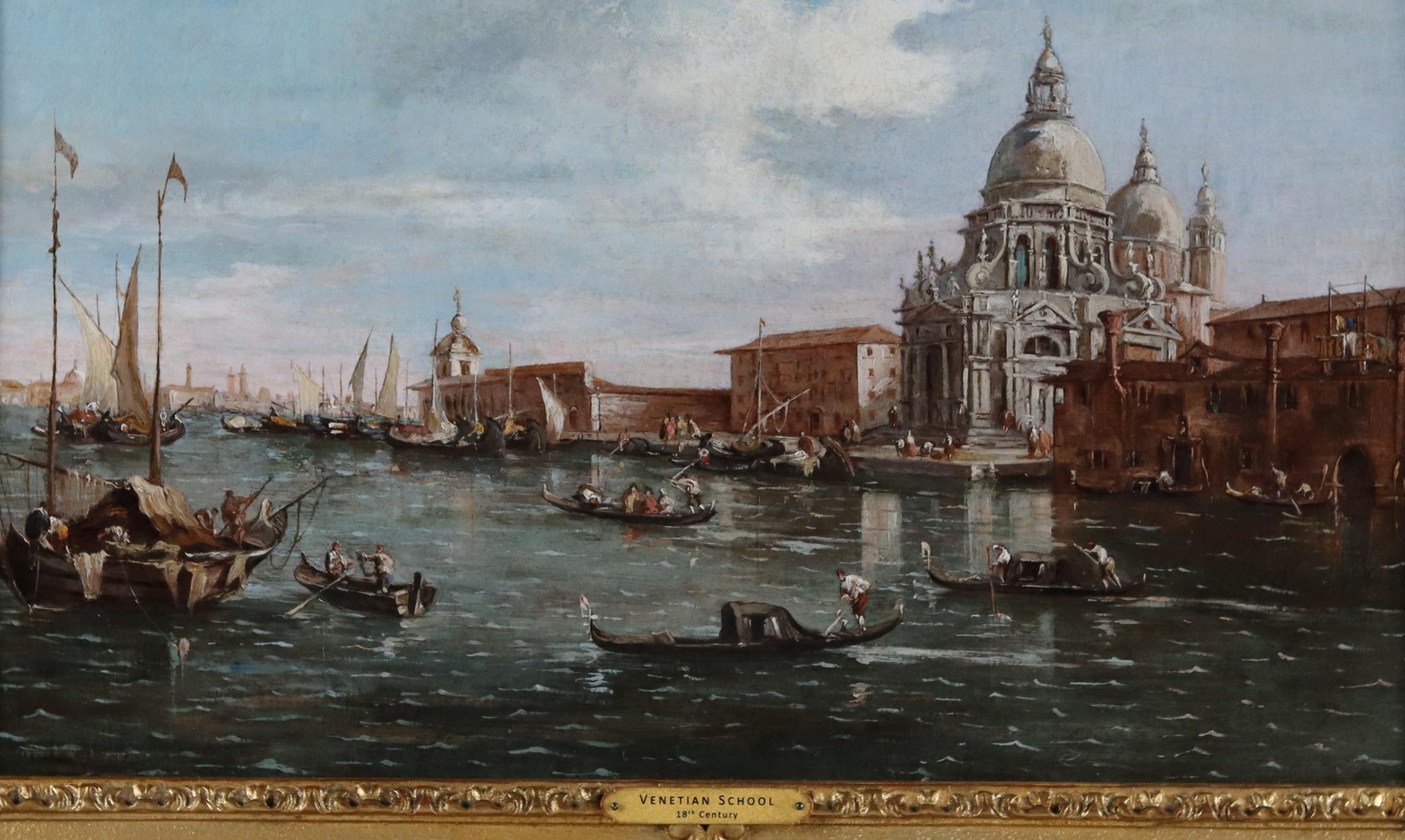Paire de scènes de canaux vénitiens du XVIIIe siècle dans le style de Francesco Guardi   en vente 3