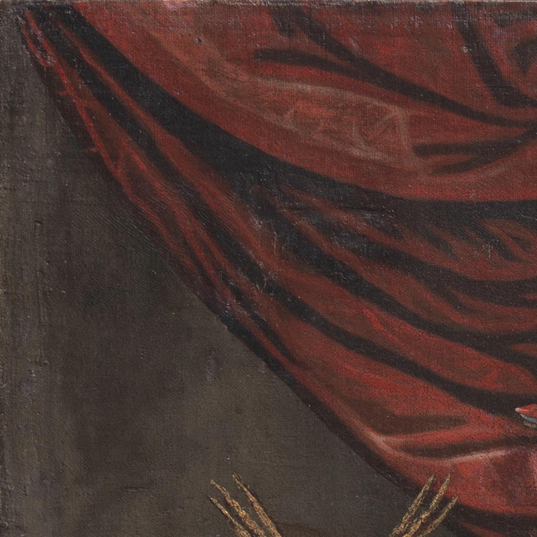 'Cherubini che suonano', Angeli, Amorini, Memento Mori, Olio religioso barocco e naif in vendita 5