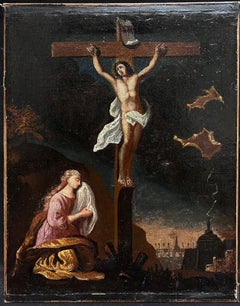 Italian Old Master Oil Painting The Crucifixion Christ on the Cross