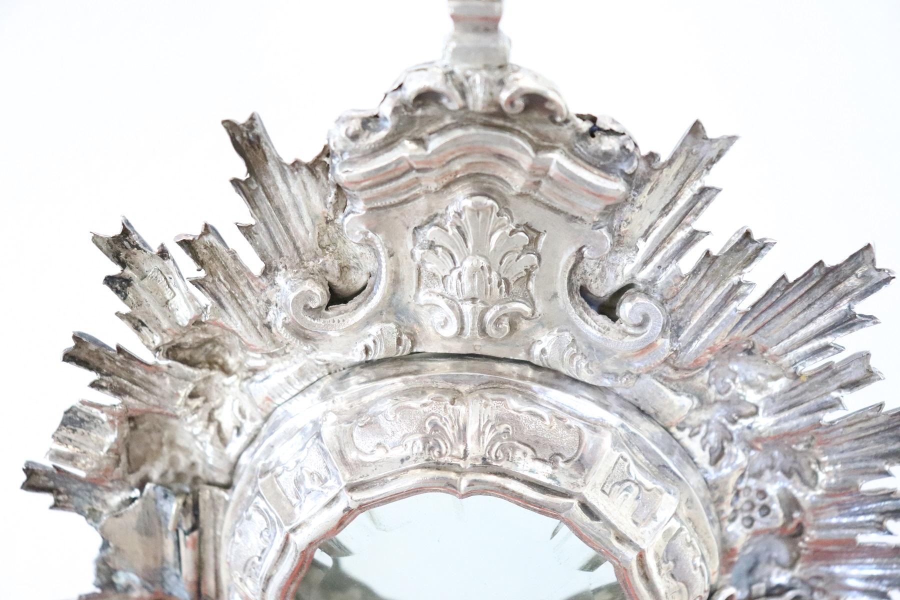 18th Century Italian Sicilian Baroque Silver Monstrance Decorated with Cherub 8