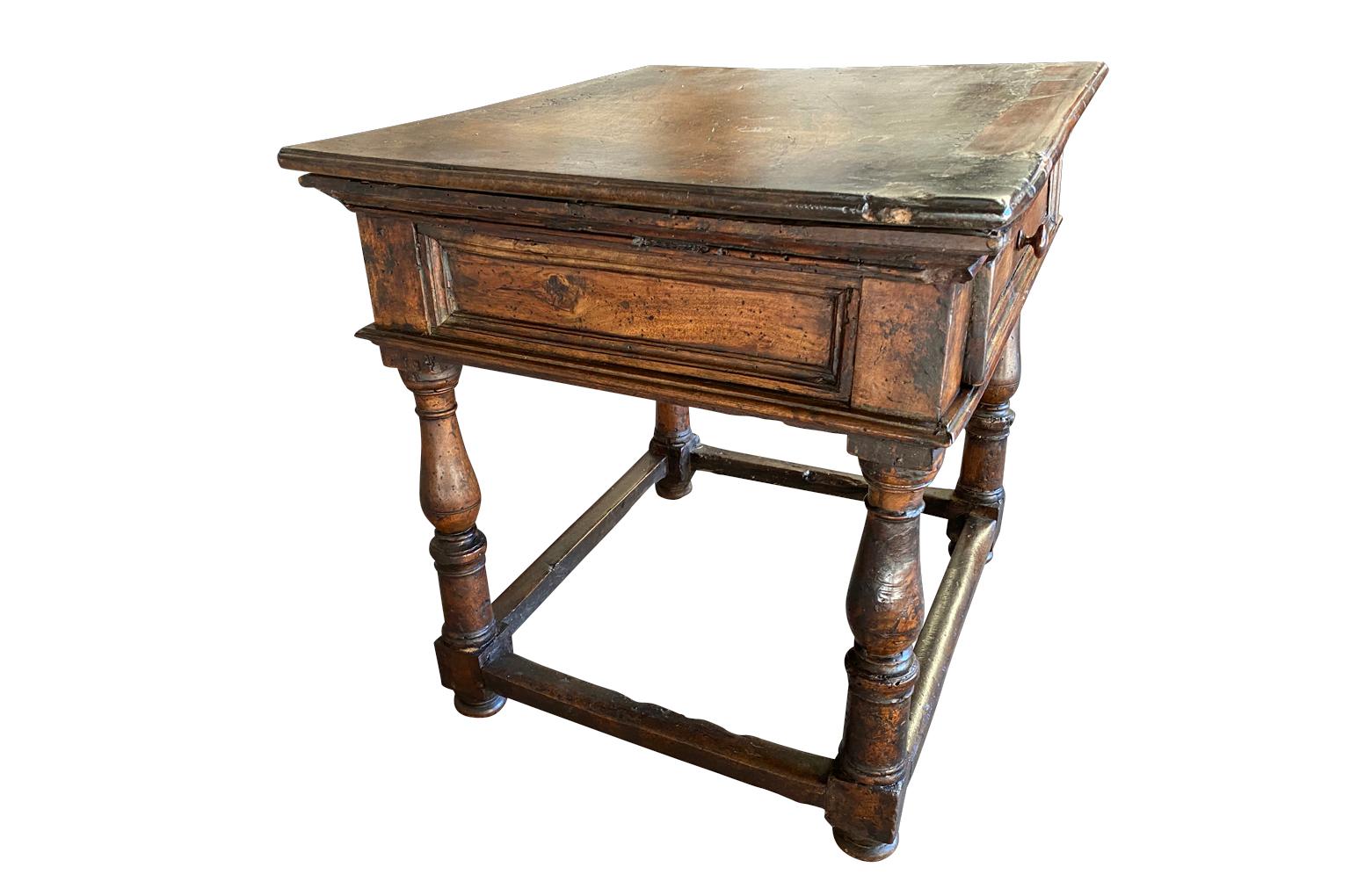 Walnut 18th Century Italian Side Table For Sale