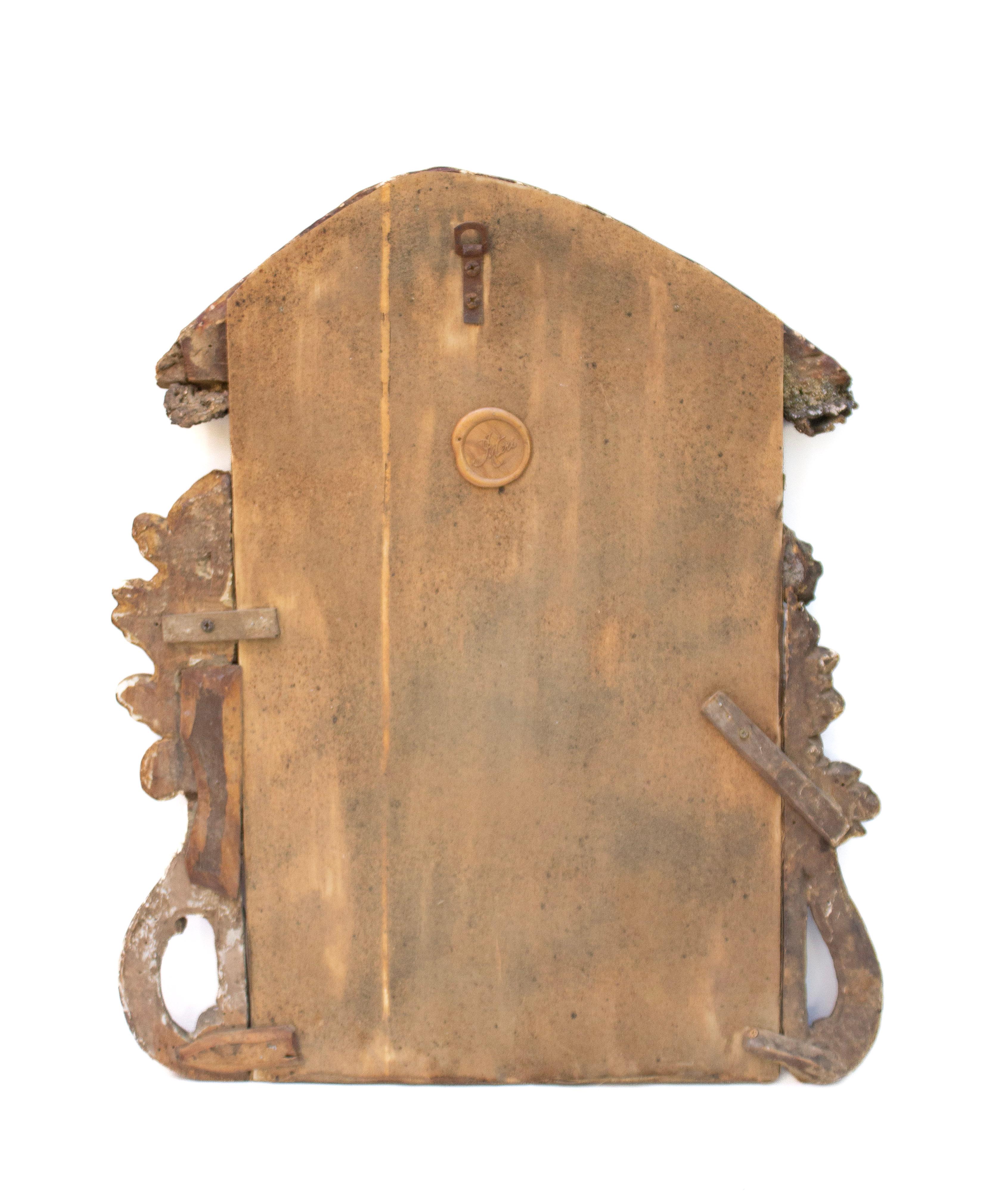 Italienisches signiertes Ölgemälde des 18. Jahrhunderts mit Fragmenten und Lazurit-Edelsteinen im Angebot 3