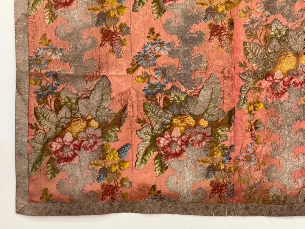18th Century and Earlier 18th Century Italian silk and metallic thread brocade panel For Sale