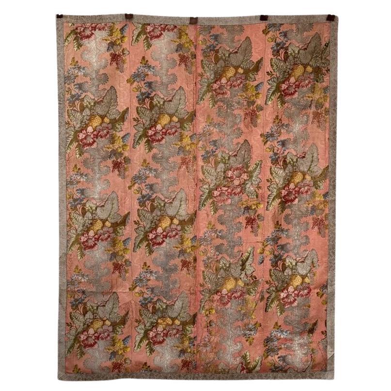 18th Century Italian silk and metallic thread brocade panel