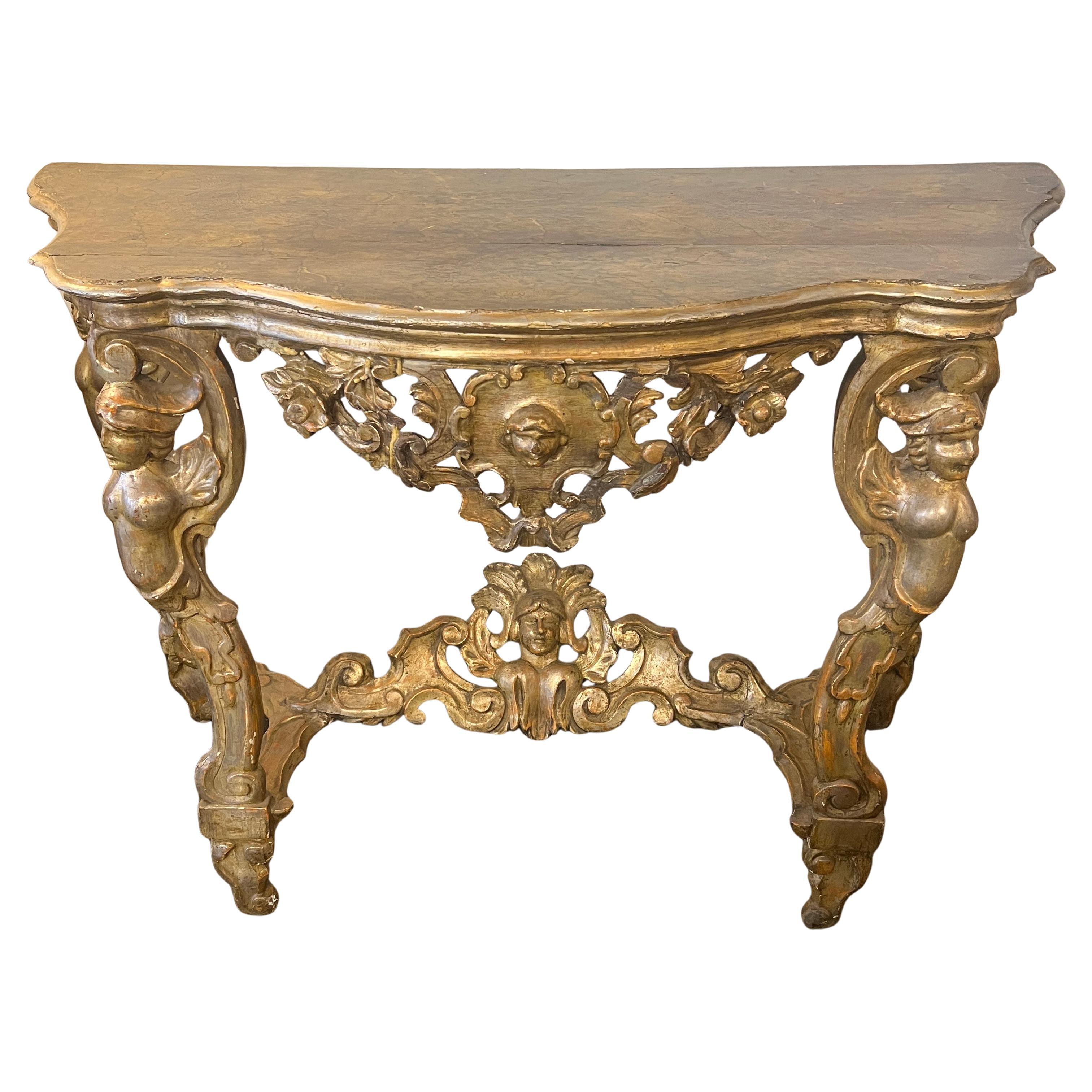18th Century Italian Silver-Gilt Console For Sale