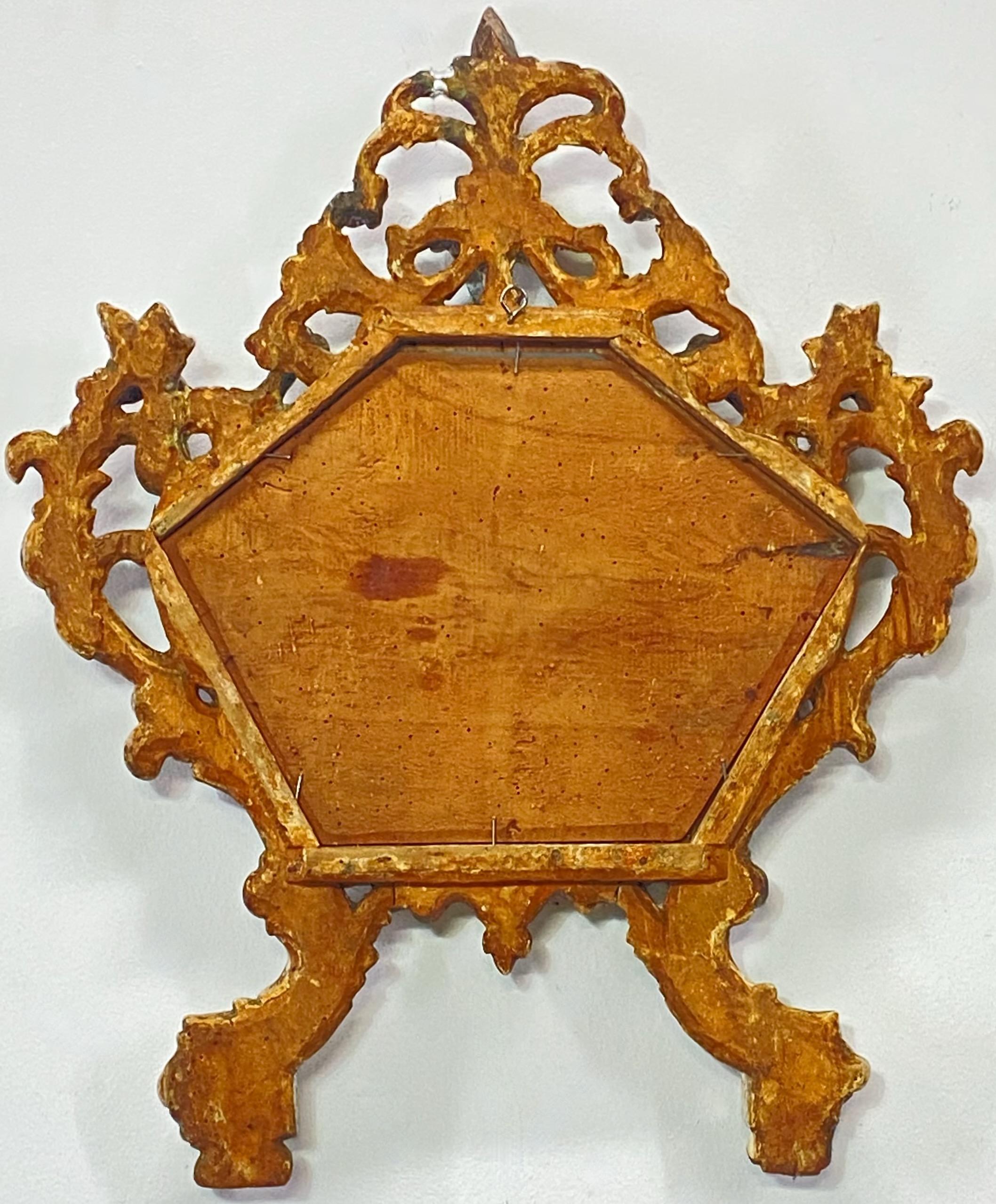 18th Century Italian Silver Gilt Small Memento Mori Mirror 1
