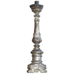 18th Century Italian Silver Giltwood Pricket