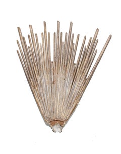 18th Century Italian Silver Leaf Sunrays 'Group of 3' with Herkimer Diamonds