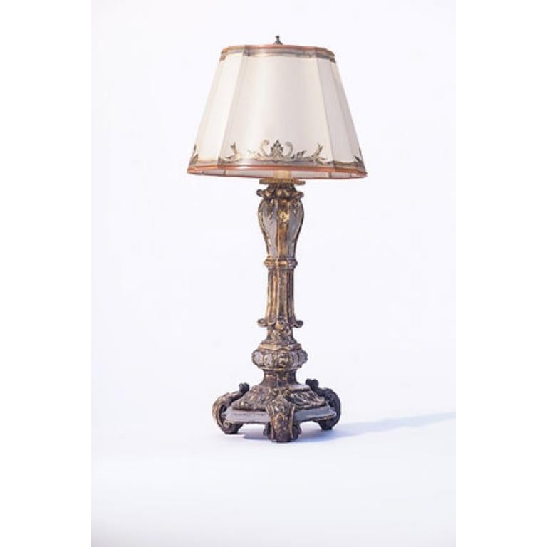 Italiano Lampade a candela italiane a foglie d'argento del XVIII secolo in vendita