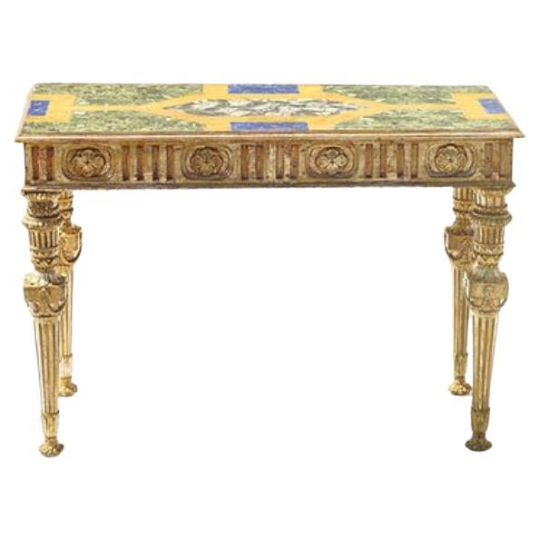 18th Century Italian Silver-leafed Console For Sale