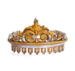 18th Century Italian Silvered Crown with Silver Citrin Crystals and Pearls