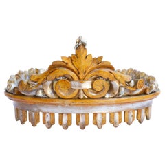 18th Century Italian Silvered Crown with Silver Citrin Crystals and Pearls