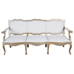 18th Century Italian Sofa in Original Silver Leaf