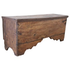 18th Century Italian Solid Poplar Wood Blanket Chest