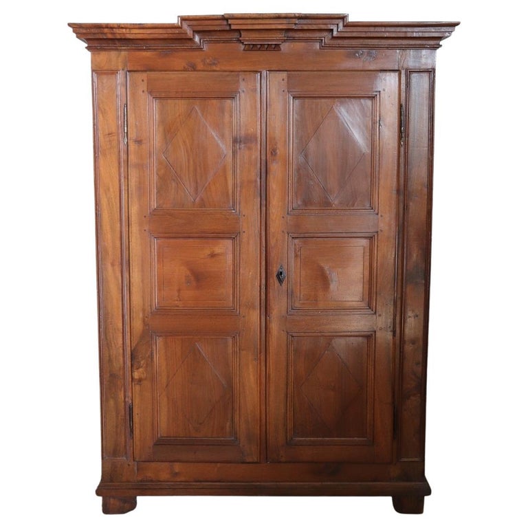 18th Century Italian Solid Walnut Antique Wardrobe or Armoire For Sale at  1stDibs | antique armoire