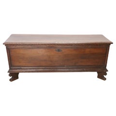 18th Century, Italian Solid Walnut Blanket Chest, Restored