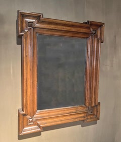 18th century Italian solid walnut mirror