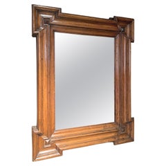 Miroir en noyer massif italien du 18e siècle