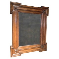 Miroir en noyer massif italien du 18e siècle