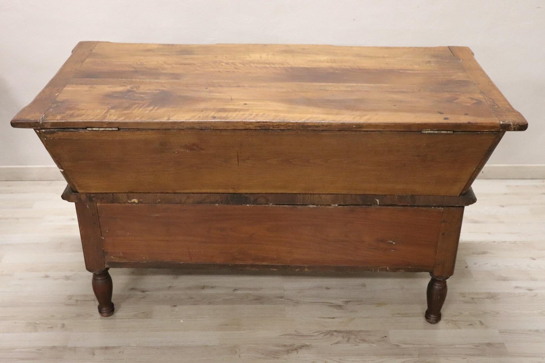 18th Century Italian Solid Walnut Wood Cabinet 