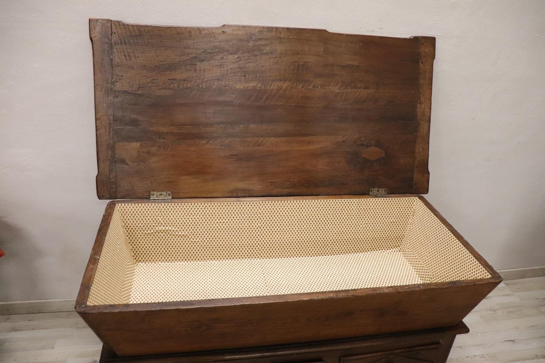 18th Century Italian Solid Walnut Wood Cabinet 