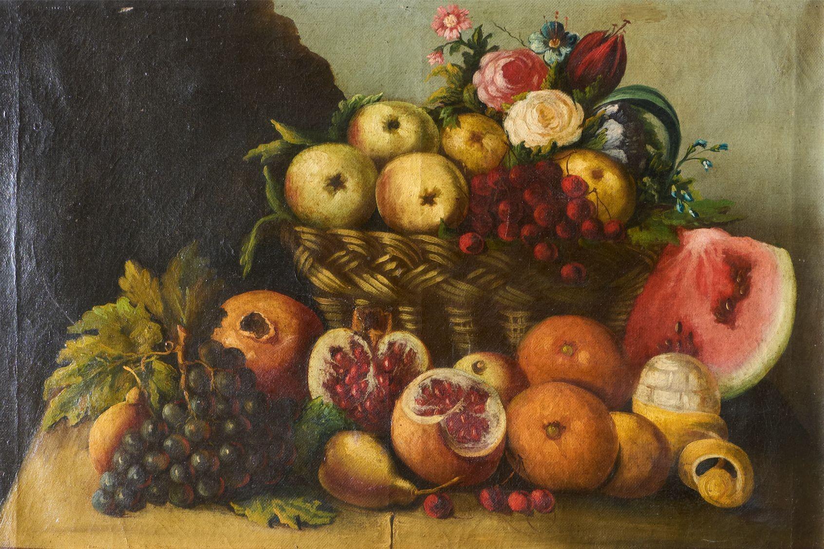 Pittura Natura morta italiana del XVIII secolo - Mele e arance
