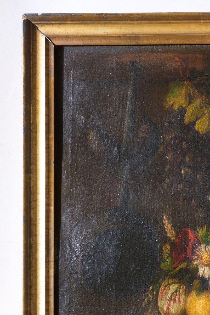 18th Century and Earlier 18th Century Italian Still life - Flowers and Kettle For Sale