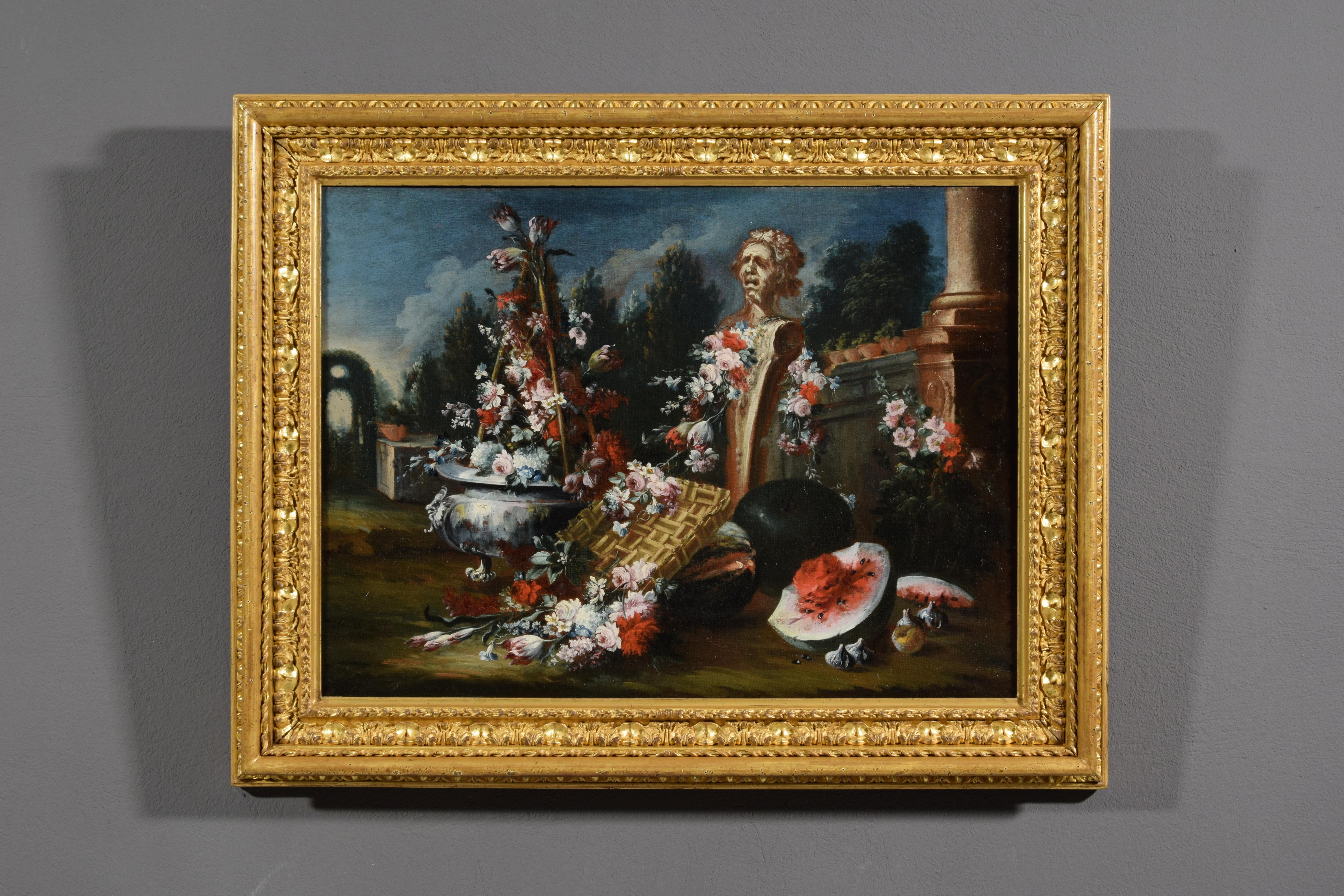 18th Century, Italian Still Life Painting Attributed to Francesco Lavagna For Sale 7