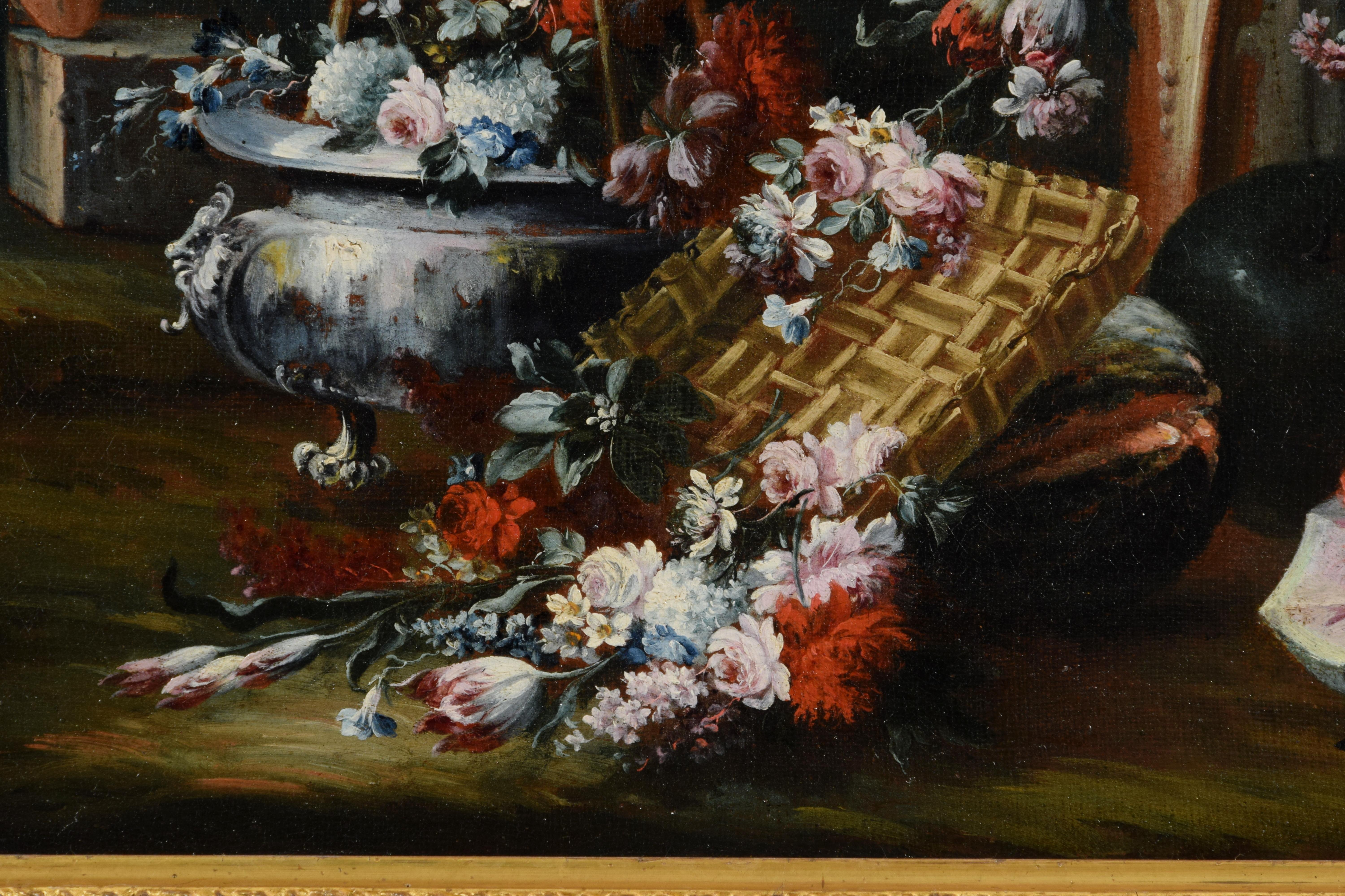 Canvas 18th Century, Italian Still Life Painting Attributed to Francesco Lavagna For Sale
