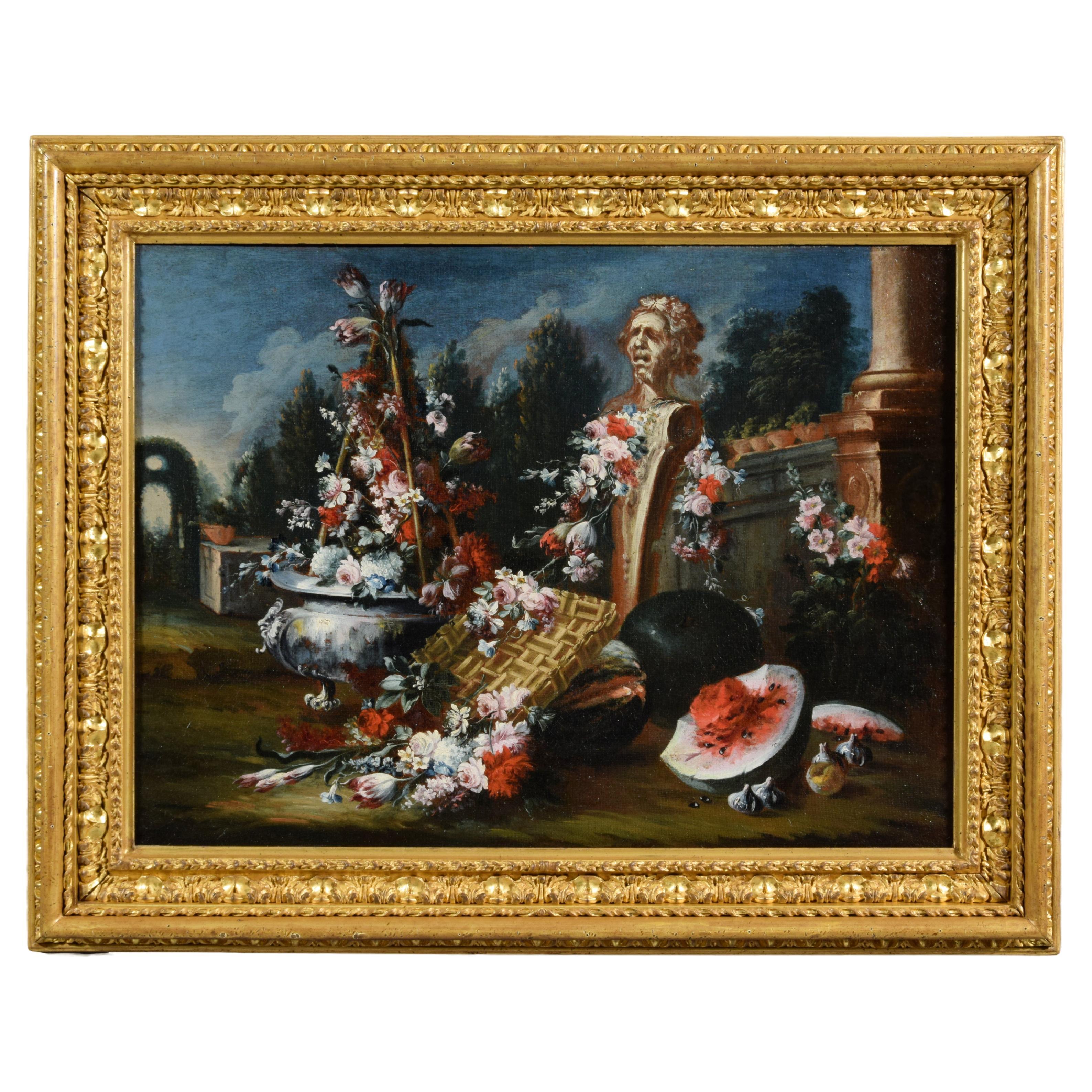 18th Century, Italian Still Life Painting Attributed to Francesco Lavagna For Sale