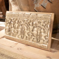 18th Century Italian Stucco Wall Relief Section w/ Frame