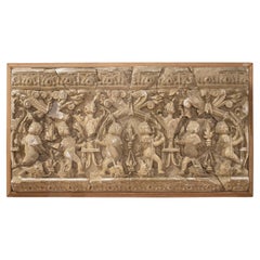 18th Century Italian Stucco Wall Relief Section w/ Frame