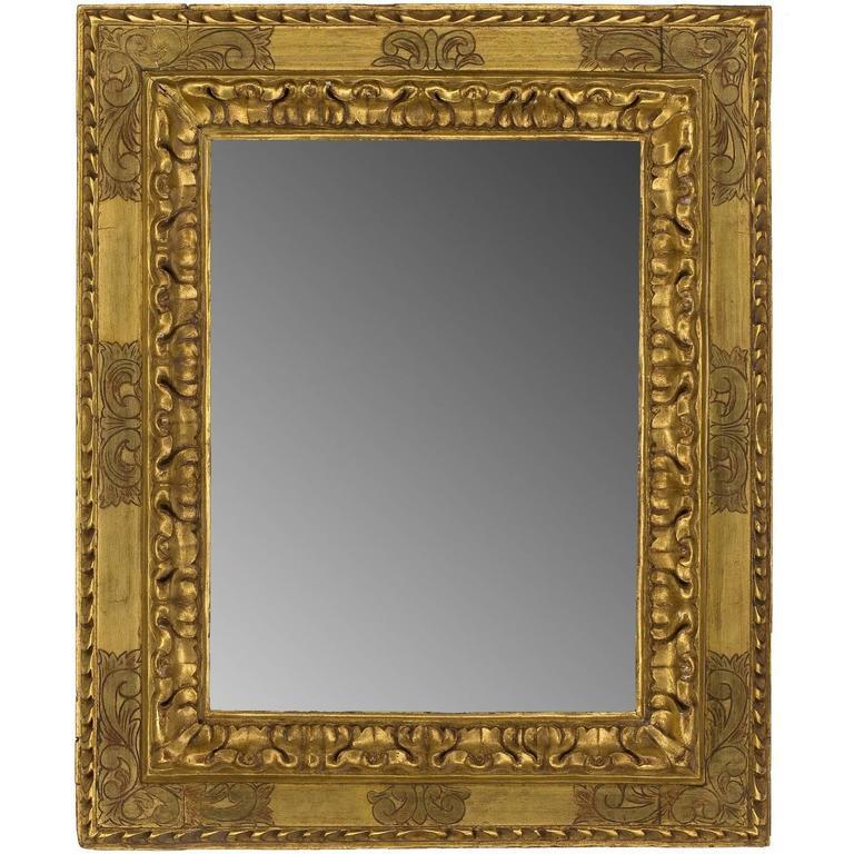 Baroque Miroir sculpté de style italien du XVIIIe siècle en vente