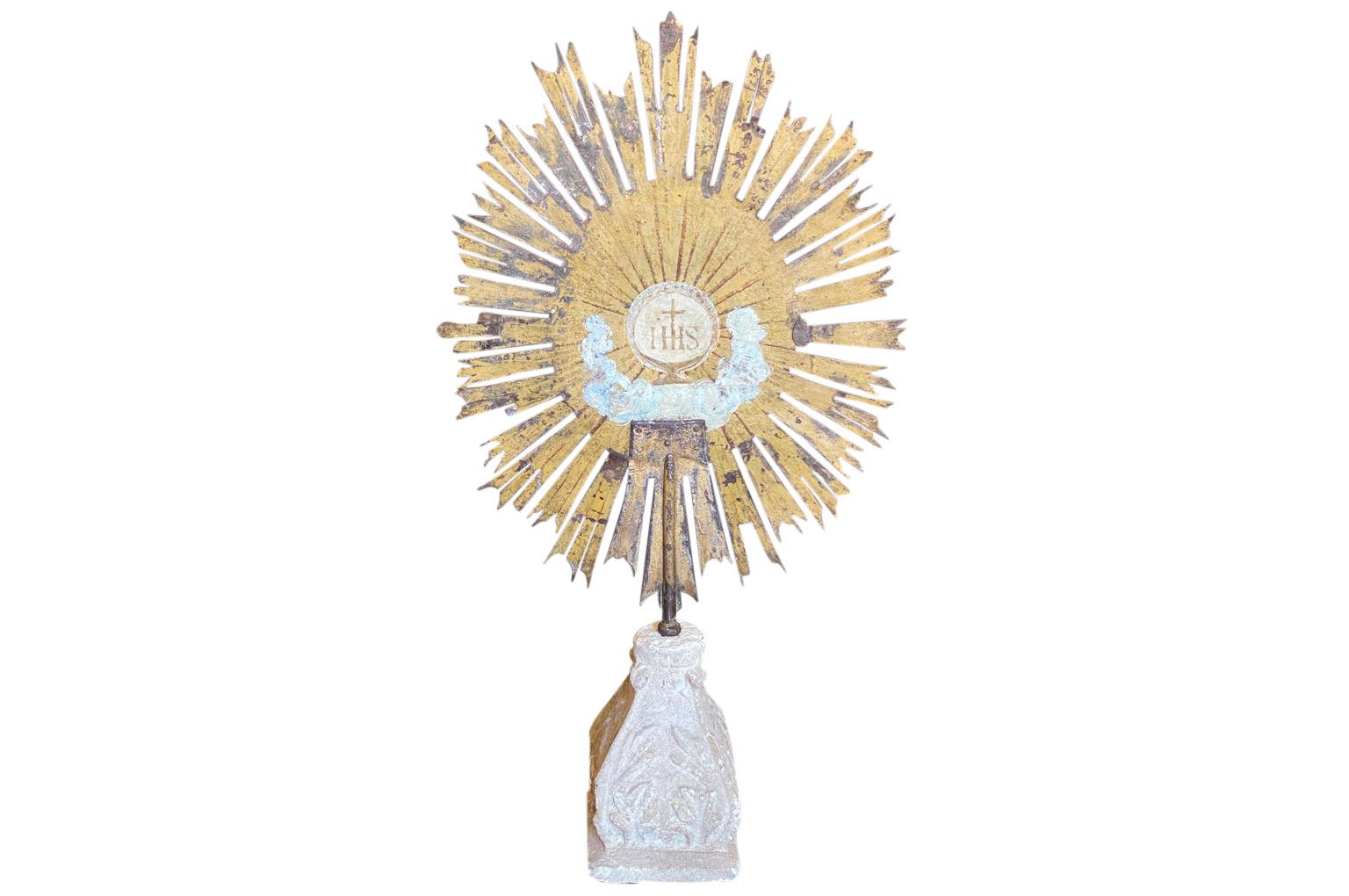 18th Century and Earlier 18th Century Italian Sunburst Religious Artifact For Sale