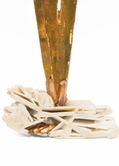 18th Century Italian Sunray with Tangerine Crystal Quartz on Angle-Plated Quartz