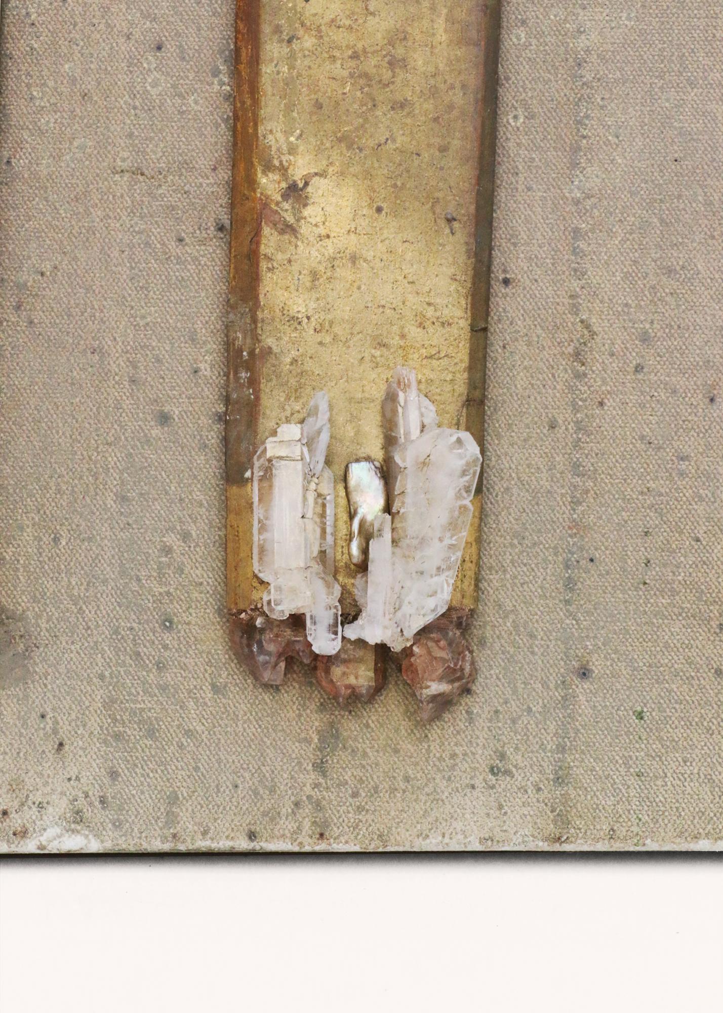 Italienische Sonnenbilder des 18. Jahrhunderts mit geflochtenen Kristallen und Barockperlen auf Leinwand (18. Jahrhundert und früher) im Angebot