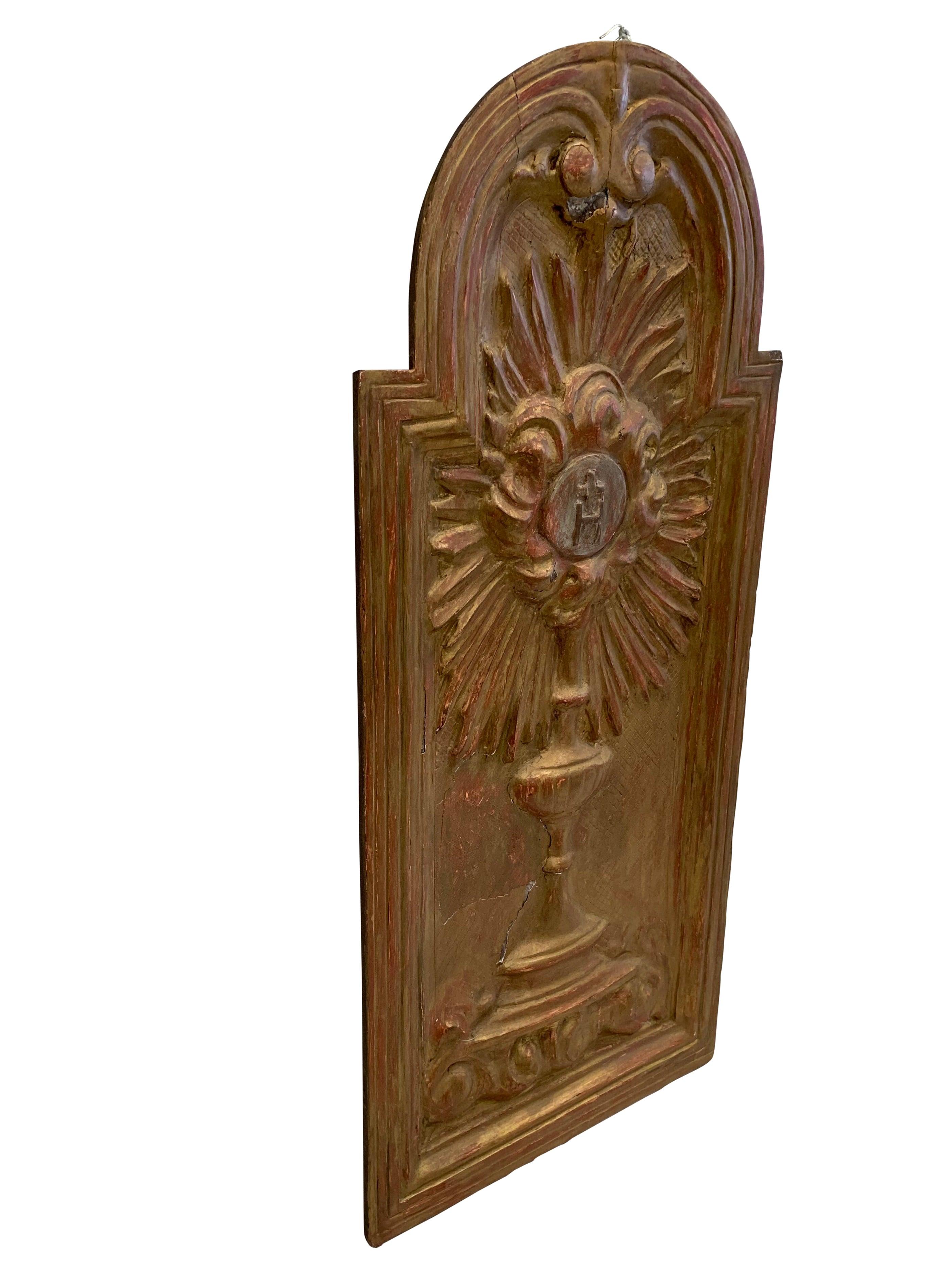 18th Century Italian Tabernacle Door Fragment In Good Condition For Sale In San Angelo, TX